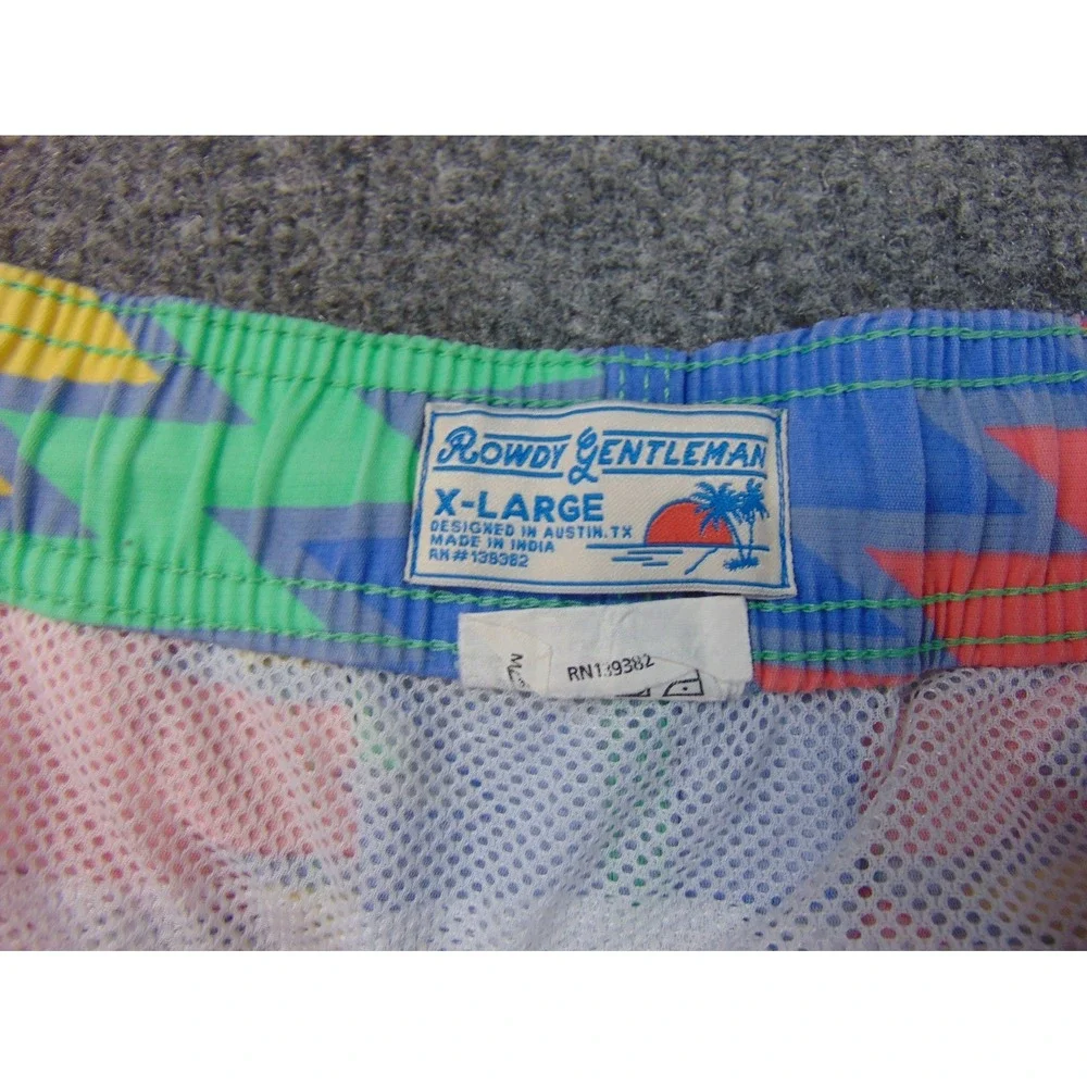 Rowdy Gentleman Swim Trunks Mens XL Multicolor‎ Aztec Geometric Shorts